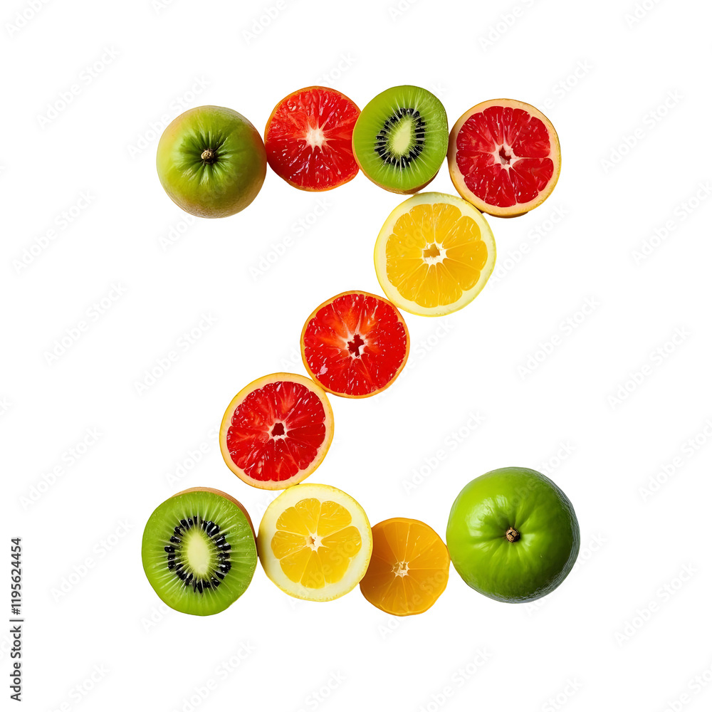 Naklejka premium Z letter made fruit 