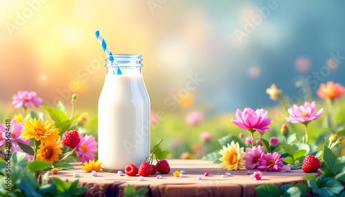 Beautiful Milk Clipart, white background 