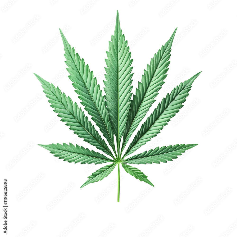 Cannabis leaf, Isolated on Transparent Background Cannabis leaf, Isolated on Transparent Background