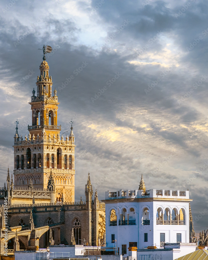 Naklejka premium Seville Cathedral in the cityscape, Spain