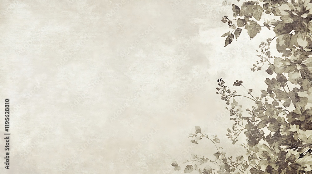 Elegant Monochromatic Floral Design On Textured Background Elegant Monochromatic Floral Design On Textured Background