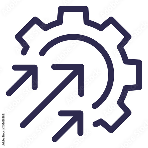 efficiency and production growth line icon