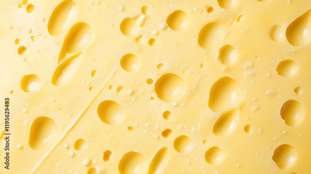 Slices of Yellow Cheese with Geometric Bubble Holes on Plain Background Slices of Yellow Cheese with Geometric Bubble Holes on Plain Background