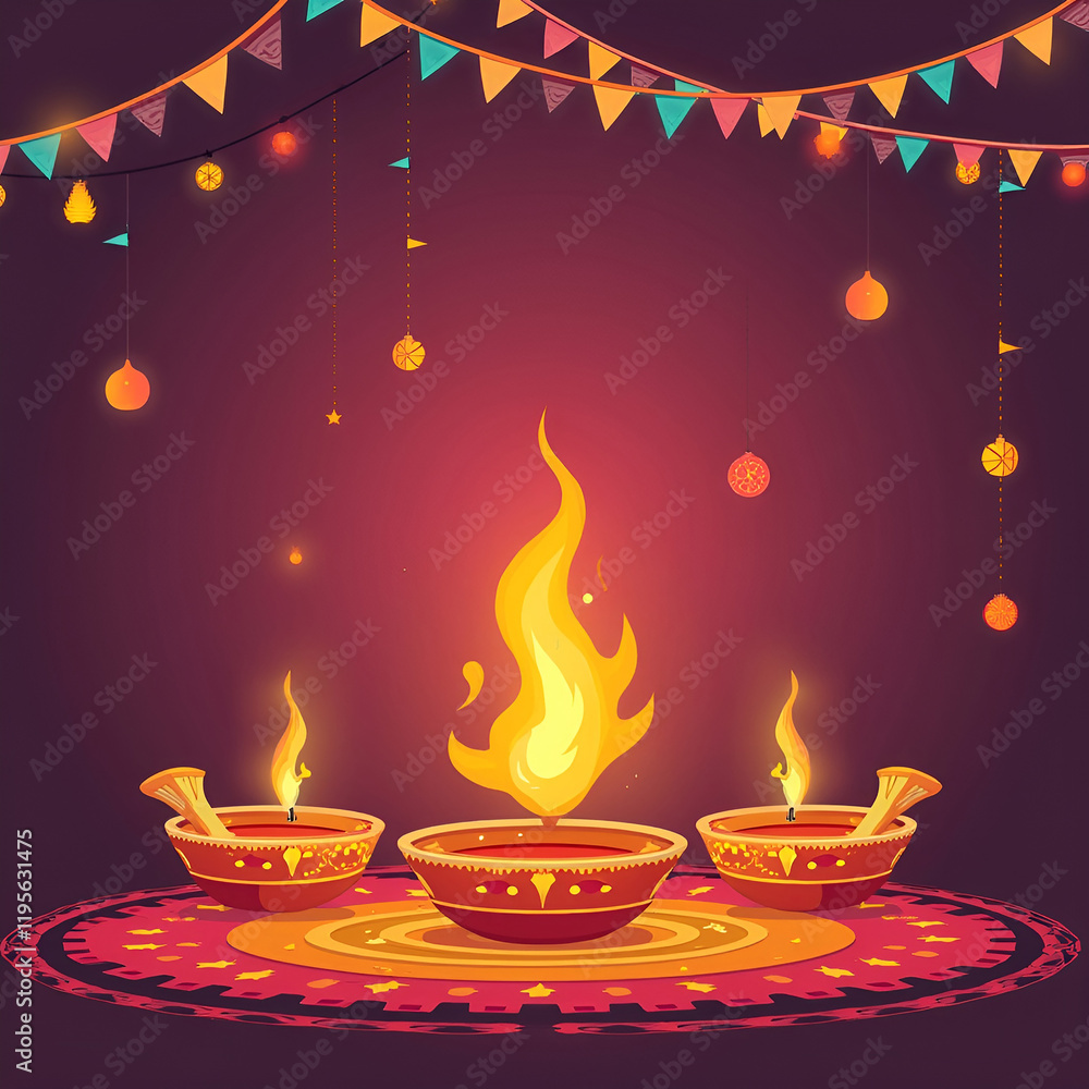 Happy Diwali Diya oil lamps lit during the celebration Happy Diwali Diya oil lamps lit during the celebration