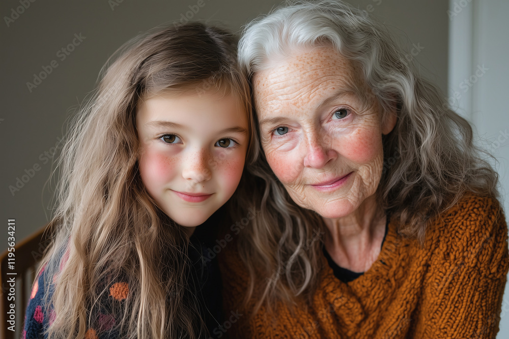 Grandmother and granddaughter share a loving moment Grandmother and granddaughter share a loving moment