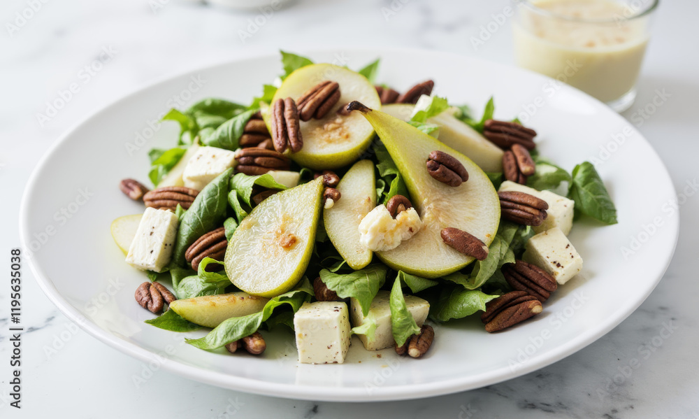 Pear and Gorgonzola Salad with Candied Pecans and Maple Vinaigrette Pear and Gorgonzola Salad with Candied Pecans and Maple Vinaigrette