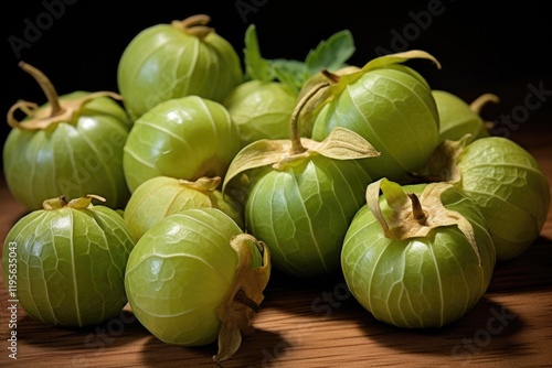 Fresh Ground-Cherry Tomatillos. Essential Ingredient for Mexican Cuisine and Salsa Verde