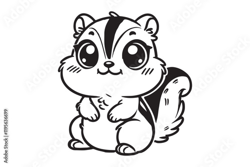 Cute cartoon chipmunk outline 