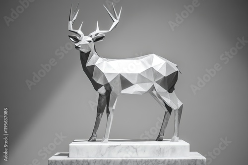 Sleek geometric deer sculpture showcases modern design with shar photo