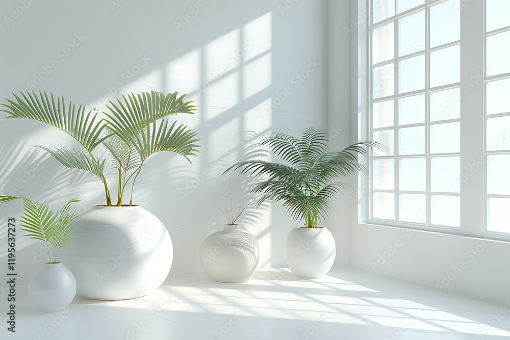 Window Natural Shadow Overlay Effect on White Background Window Natural Shadow Overlay Effect on White Background