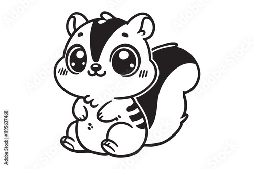 Cute cartoon chipmunk outline 