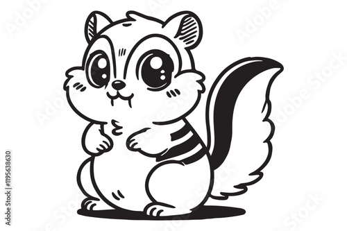 Cute cartoon chipmunk outline 