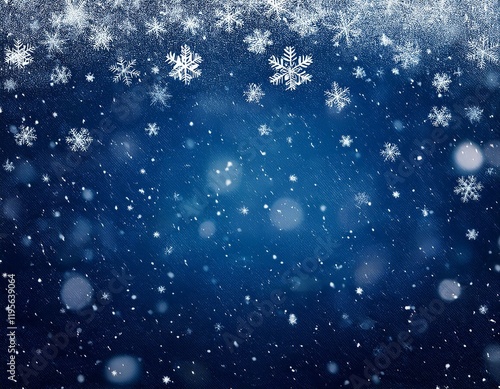 navy blue night background with falling snow