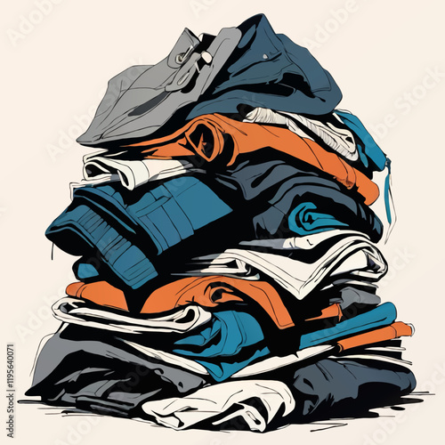 pile of clothing vector illustration