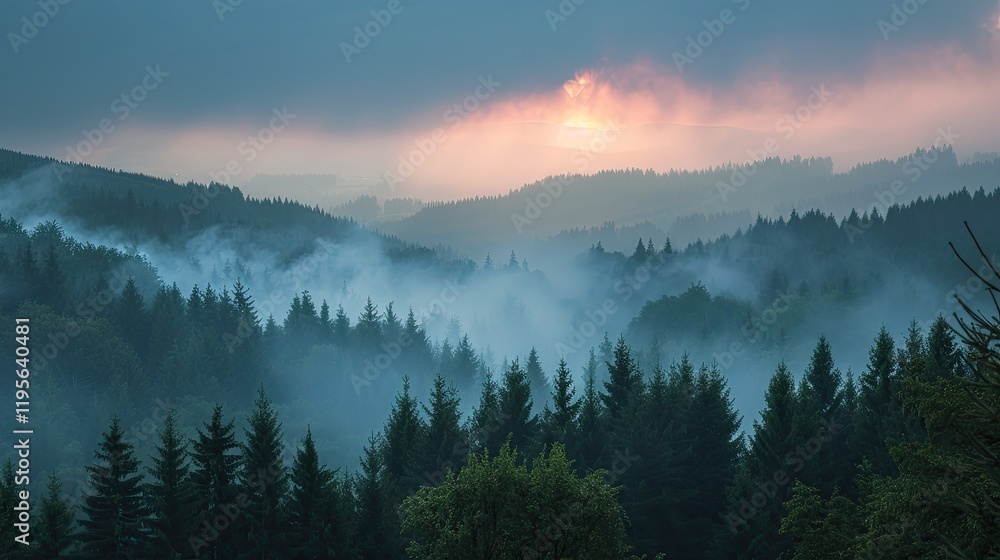 Obraz premium A forest fire is raging in the pine and spruce forests