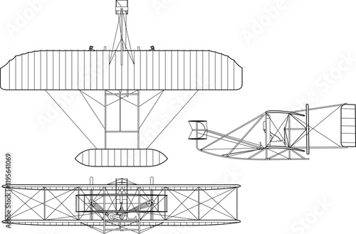 Wright Flyer III 3-view