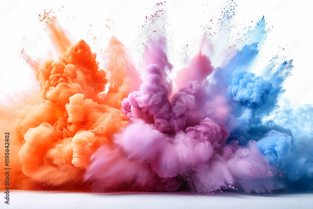 Fototapeta premium Abstract Colorful Ink Explosion on White Background