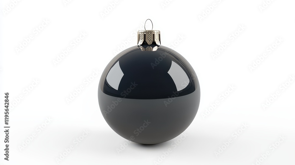 Black christmas ornament with metallic cap isolated on white background Black christmas ornament with metallic cap isolated on white background