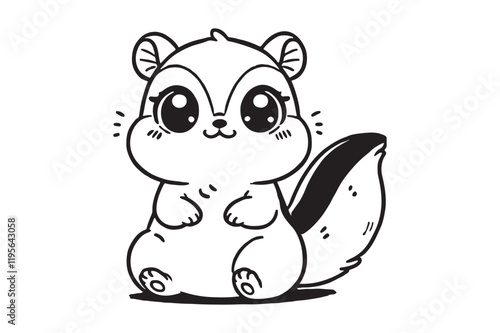 Cute cartoon chipmunk outline 