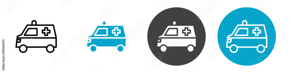 Fototapeta premium ambulance icon Vector illustration in black