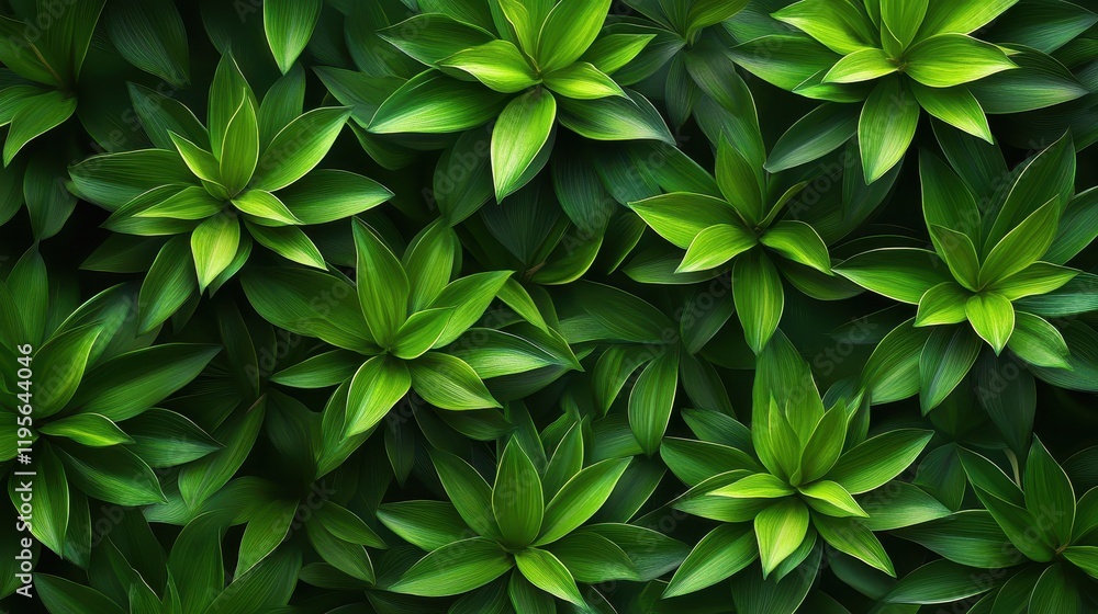 Lush green foliage with overlapping leaves creating a natural pattern Lush green foliage with overlapping leaves creating a natural pattern