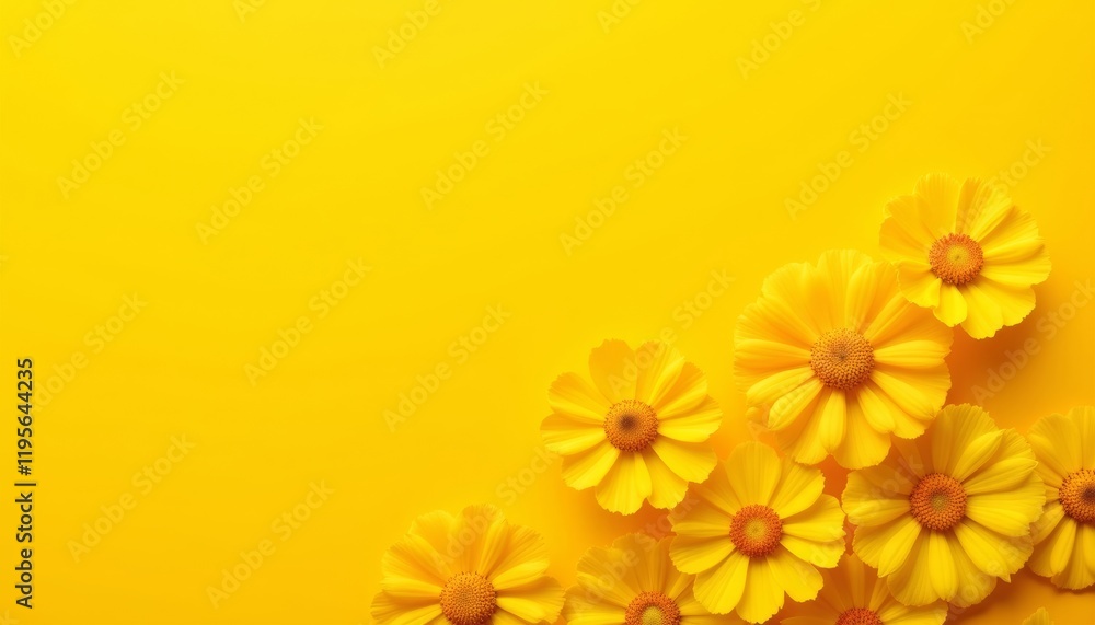 Fototapeta premium Vivid yellow mimosa flowers on bright background, cheerful elegance