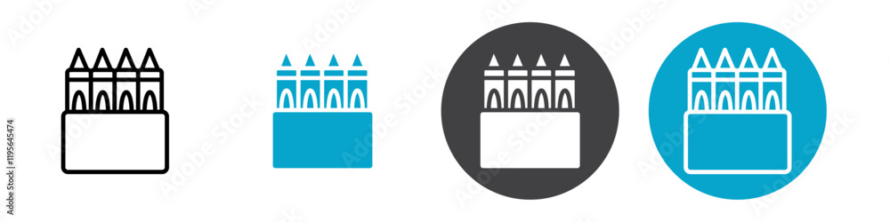 crayons icon Vector illustration in black crayons icon Vector illustration in black