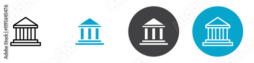 court house icon Vector illustration in black