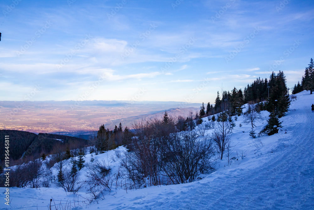Landscape view from Vitosha mountain, near sofia, capital of Bulgaria