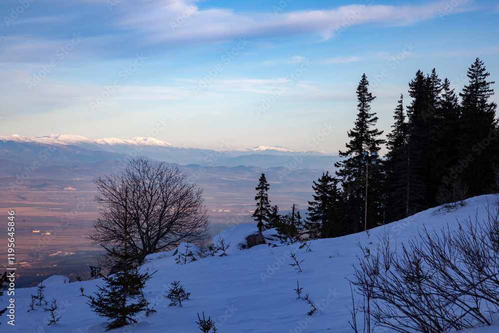 Landscape view from Vitosha mountain, near sofia, capital of Bulgaria