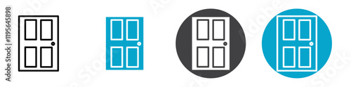 door icon Vector illustration in black