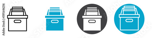 file box icon Vector illustration in black