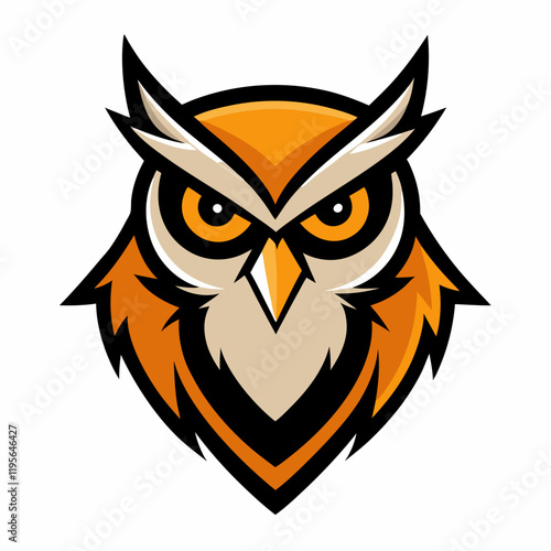 owl on white background great horned mascot