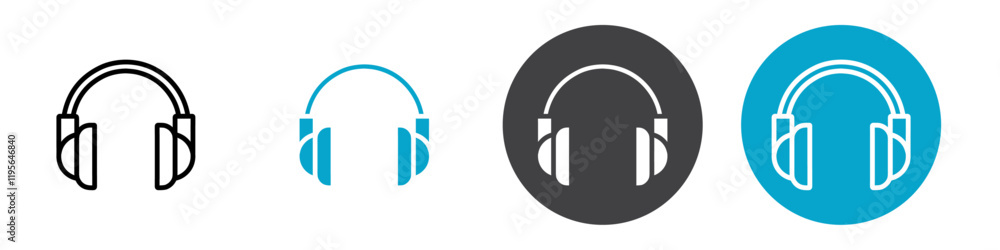 headphone icon Vector illustration in black headphone icon Vector illustration in black