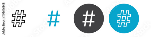 hashtag icon Vector illustration in black