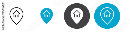 home location icon Vector illustration in black