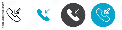 incoming call icon Vector illustration in black