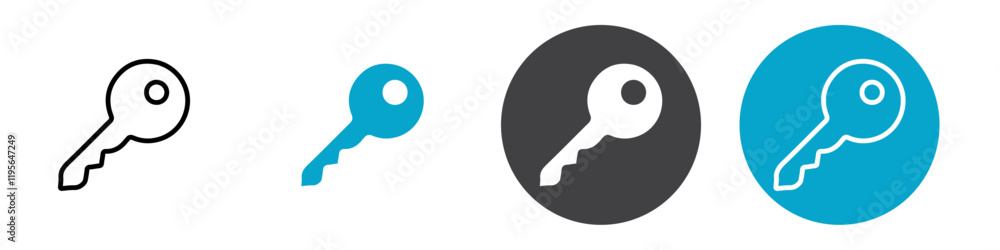 key icon Vector illustration in black key icon Vector illustration in black