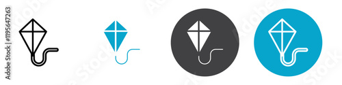 kite icon Vector illustration in black