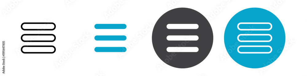 menu icon Vector illustration in black menu icon Vector illustration in black