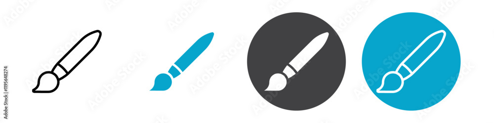 paint brush icon Vector illustration in black paint brush icon Vector illustration in black