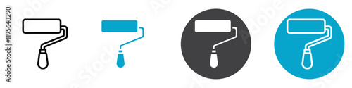 paint roller icon Vector illustration in black