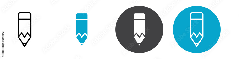 pencil icon Vector illustration in black pencil icon Vector illustration in black