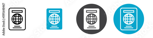 passport icon Vector illustration in black