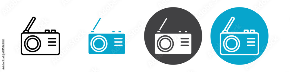 radio icon Vector illustration in black radio icon Vector illustration in black