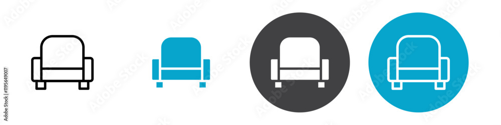single seat sofa icon Vector illustration in black single seat sofa icon Vector illustration in black