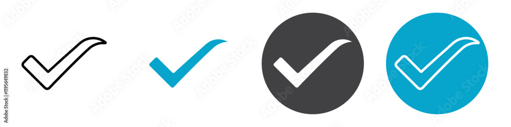 tick mark icon Vector illustration in black tick mark icon Vector illustration in black