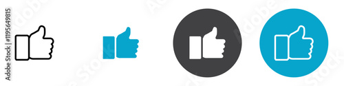 thumbsup icon Vector illustration in black