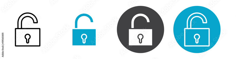 unlock icon Vector illustration in black unlock icon Vector illustration in black