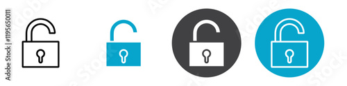unlock icon Vector illustration in black